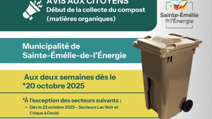 SERVICE DE COLLECTE DE COMPOST - Début le 20 octobre