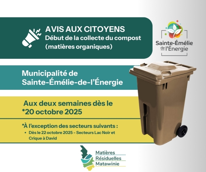 SERVICE DE COLLECTE DE COMPOST - Début le 20 octobre