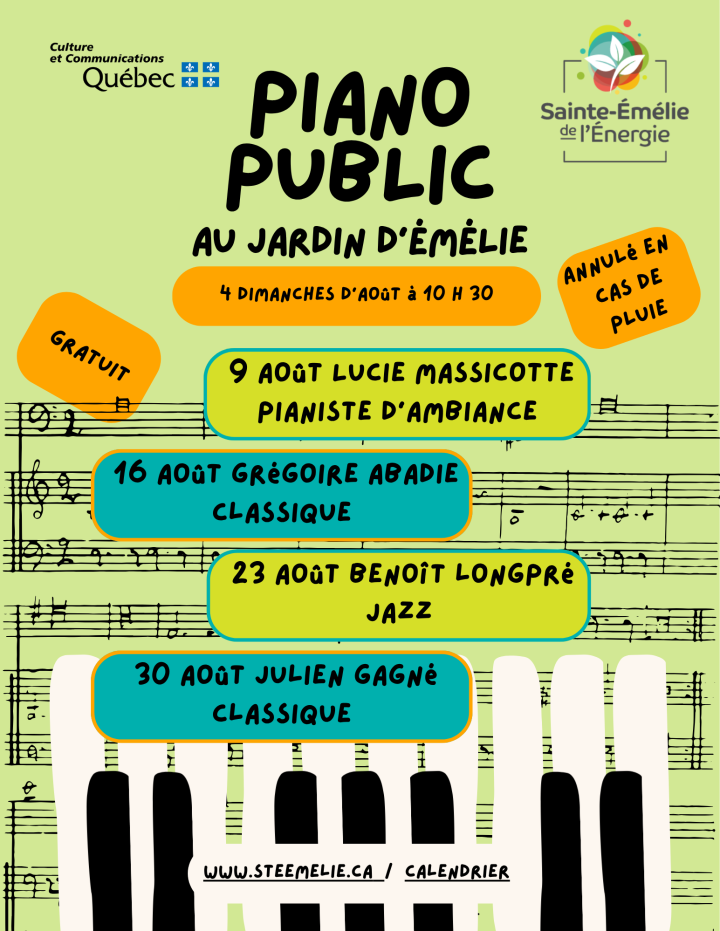 Piano public au Jardin d'Émélie