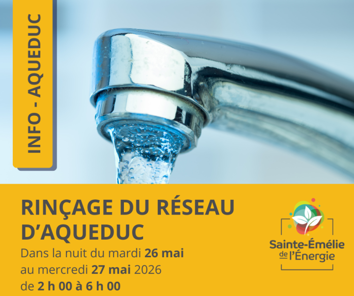 RINÇAGE DU RÉSEAU D'AQUEDUC